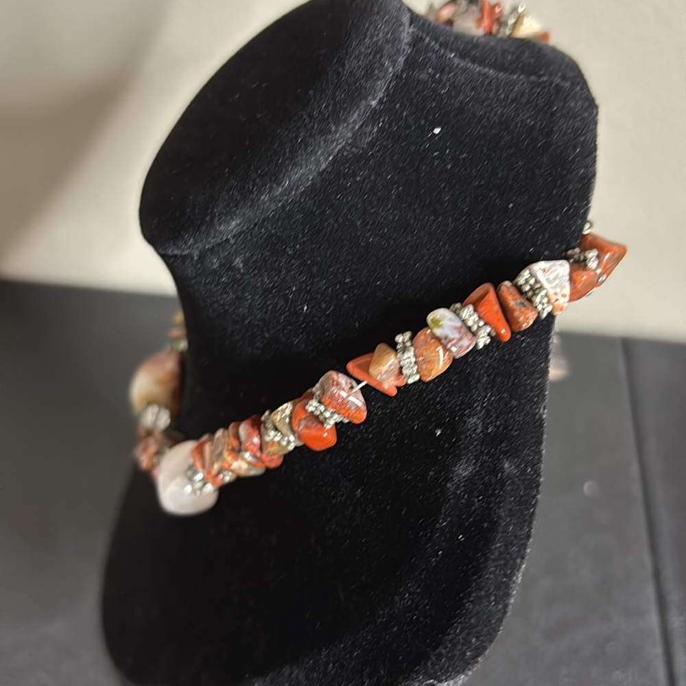 Gemstone Sunstone Chip-Bead Boho Toggle Closure N… - image 7